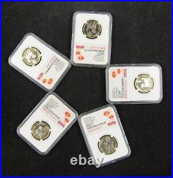 CHINA 10Y 2018, Dog, NGC MS 69 PL, Chinese New Year Label, A Set of 5 Pieces