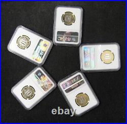 CHINA 10Y 2018, Dog, NGC MS 69 PL, Chinese New Year Label, A Set of 5 Pieces