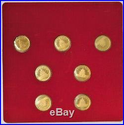 CHINA 1982-1987 1/10 Oz GOLD PANDA 7 COIN SET