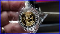 CHINA. 1991 2-Piece Bimetallic Proof Set, Panda Series 25y & Medal-Gold & Silver