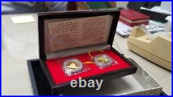 CHINA. 1991 2-Piece Bimetallic Proof Set, Panda Series 25y & Medal-Gold & Silver