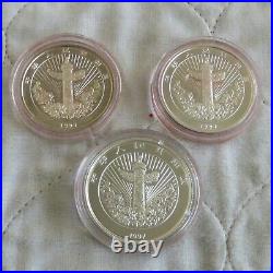 CHINA 1997 MILLENNIUM 3 X 5 YUAN LUCKY SILVER COIN SET WITH PIEDFORT complete