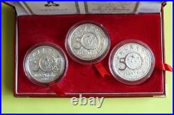 CHINA 1999 10 Yuan 50th Anniversary of China Silver Proof 3 coin set