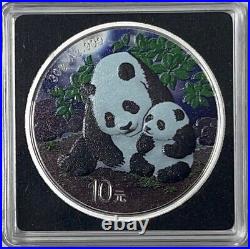 CHINA (2) 10 Yuan 2024 Silver Colorized Panda Day & Night Coin Set OGP/COA