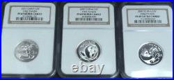 CHINA 2007 3 Yuan Silver Panda 25th Aniv Comp. Set NGC PF69 ULTRA CAMEO 25 Coins