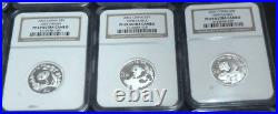 CHINA 2007 3 Yuan Silver Panda 25th Aniv Comp. Set NGC PF69 ULTRA CAMEO 25 Coins