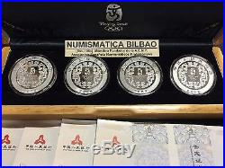 CHINA 4 coins 10 YUAN 2008 SILVER PROOF BEIJING OLYMPIC MINT SET 1 ONZA OZ OUNCE
