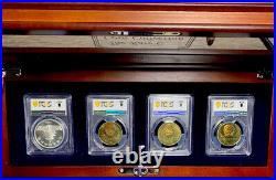 CHINA PANDA COINS SETs1983-1985 PANDA-4COINS-PCGS's Coins-RARE-COLORFUL TONING