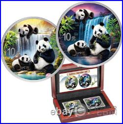 CHINA PANDA Night and Day Set Silver Coins 10 Yuan China 2025