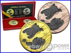 CHINA PANDA Royal Gold Set 2 Silver Coins 10 Yuan China 2022