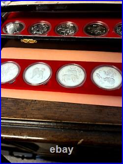 CHINA Silver LUNAR set 1981-1992 12 medals 5.18 gr silver each