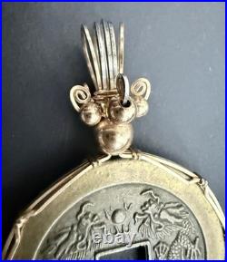 CHINESE COIN SET COIN CHARM PENDANT WRAPED IN 10k GOLD WIRE