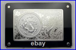 CHINESE DRAGON 2025 Premium Set 1 oz Silver Coin & 2 oz Silver Bar China MDM