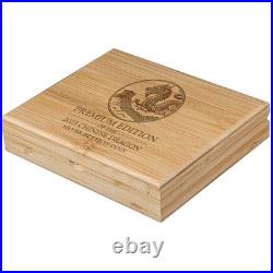 CHINESE DRAGON 2025 Premium Set 1 oz Silver Coin & 2 oz Silver Bar China MDM