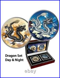 CHINESE DRAGON Day & Night Set 2x 30g Silver Coin 10 Yuan China 2026