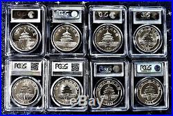 COMPLETE SET OF PANDA SILVER COINS (31 coins-1989 thru 2019) PCGS MS69 10 Yn