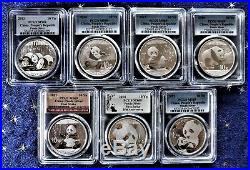 COMPLETE SET OF PANDA SILVER COINS (31 coins-1989 thru 2019) PCGS MS69 10 Yn