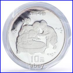 China 10 yuan x 2 Set Ancient Paintings Children Playing Art silver coin 1994