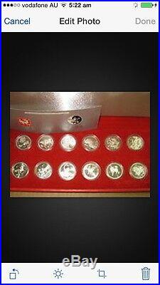 China 12pc lunar silver medal coins set, shenyang mint