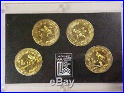 China 1980 (4) Proof 1 Yuan Winter Olympic Set RARE COIN NICE case scratch #7113