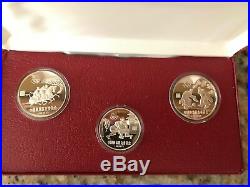 China 1980 Olympic Proof Coin Set 20 Yuan Wrestling 30 Yuan Equestrian & Soccer