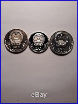 China 1980 Set Of 3 Silver Olympic Proof Coins In Box One 20-y And Two 30-y