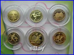 China 1982, 250 Yuan, XII. Fussball-WM Spanien, 6x Gold Coin Proof Set, org. TOP