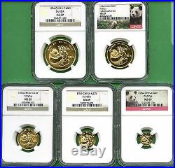 China 1984 Panda Gold Set Ngc Ms 69 5 Coins
