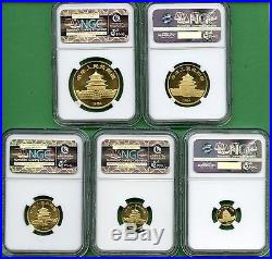 China 1984 Panda Gold Set Ngc Ms 69 5 Coins