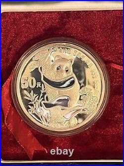 China 1987 Panda Two Coin Silver Proof Set 1oz & 5oz With Boxes & COA 10 & 50 Yuan