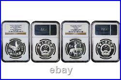 China 1989 Endangered Wildlife Silver Coins NGC Certified PF68 2-pc Set