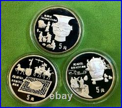 China 1992 5 Coin Ancient Invention & Discovery Silver Proof Set Series I