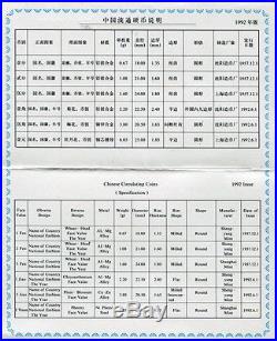 China 1992, Proof Coins Mint Set with Original Case Box
