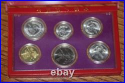 China 1992 Proof Set 6x Proof Coins in Plastic Case + Box, Scarce