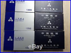 China 1993-2000 (8 years), Coins Mint Set with Original Case Box Perfect Condit