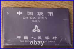 China 1993 6 Coin Proof Year Set In Case & Box With Coa Very Rare