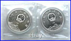 China 1996 Aviation Industry 10 Yuan Set of 2 Silver Coins, BU