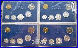 China 1997,1998,1999,2000 Official Mint Set of 6 Coins, BU