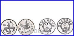 China 2 x 10 Yuan 1989 Silver Coin Set Animal Welfare Crane And Deer Pf SP102782