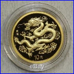 China 2000 Lunar Series, Year of the Dragon, Gold + Silver 2 Coin Set, Gem Proof