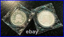 China 2002 Colored Silver 10 Yuan Coin Set (2 Pcs) Mythical Folktale, Bu-sealed