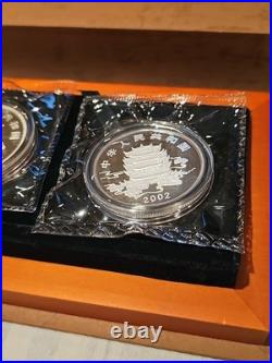 China 2002 Colored Silver 10 Yuan Coin Set (2 Pcs) Mythical Folktale, Bu-sealed