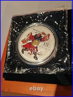 China 2002 Colored Silver 10 Yuan Coin Set (2 Pcs) Mythical Folktale, Bu-sealed