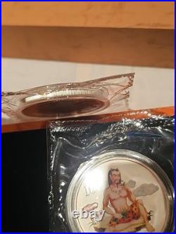 China 2002 Colored Silver 10 Yuan Coin Set (2 Pcs) Mythical Folktale, Bu-sealed