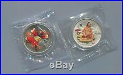 China 2002 Colored Silver Coin Set(two pieces) of Chinese Mythical Folktale(2nd)