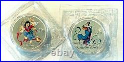 China 2003 Colored Silver 10 Yuan Coin Set (2 Pcs) Mythical Folktale, Bu-sealed