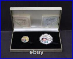 China 2003 Lunar Exploration 1st Successful Moon Orbit Gold Silver Coin SET