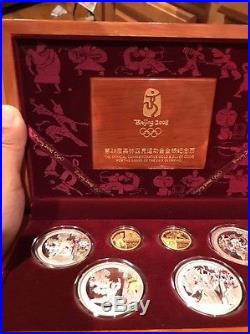 China 2008 Beijing Olympic Coin Series 3 (6) Coin Gold & Silver Set