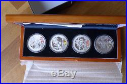 China 2008 Beijing Olympic Silver Coin Set nr 3. 4x1OZ 10 Yuan Silver