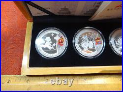 China 2008 Beijing Olympics Series I Silver Coin 4-pc Set With Box & COA